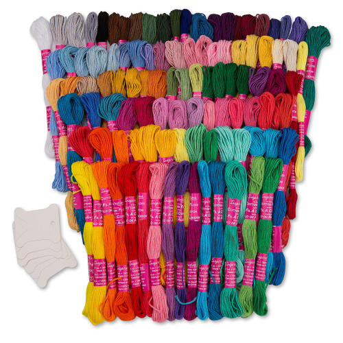 Premium Rainbow Color Embroidery Floss Bobbins - Cross Stitch Threads - Friendship Bracelets Floss - Crafts Floss - 20 Bobbins per Pack Embroidery