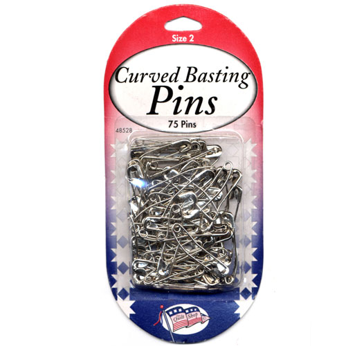 Nickel Curved Safety Pins - Size 2, Hobby Lobby