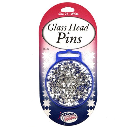 Glass Head Pins Size 22 - White Bulk - Sullivans USA