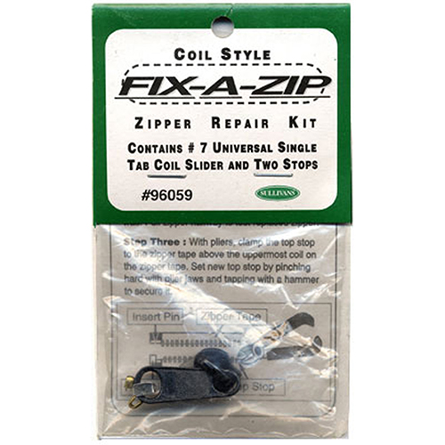 7 Coil Style Zipper Repair Kit Bulk - Sullivans USA
