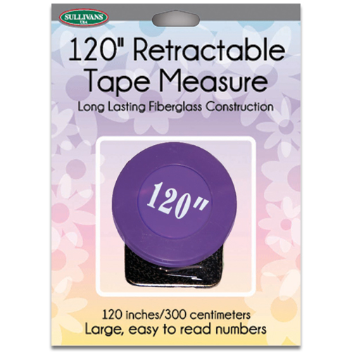 Hemline Retractable Extra Long Tape Measures PU Fabric Case 300cm/120 Pink  or Navy Sewing Crafts 